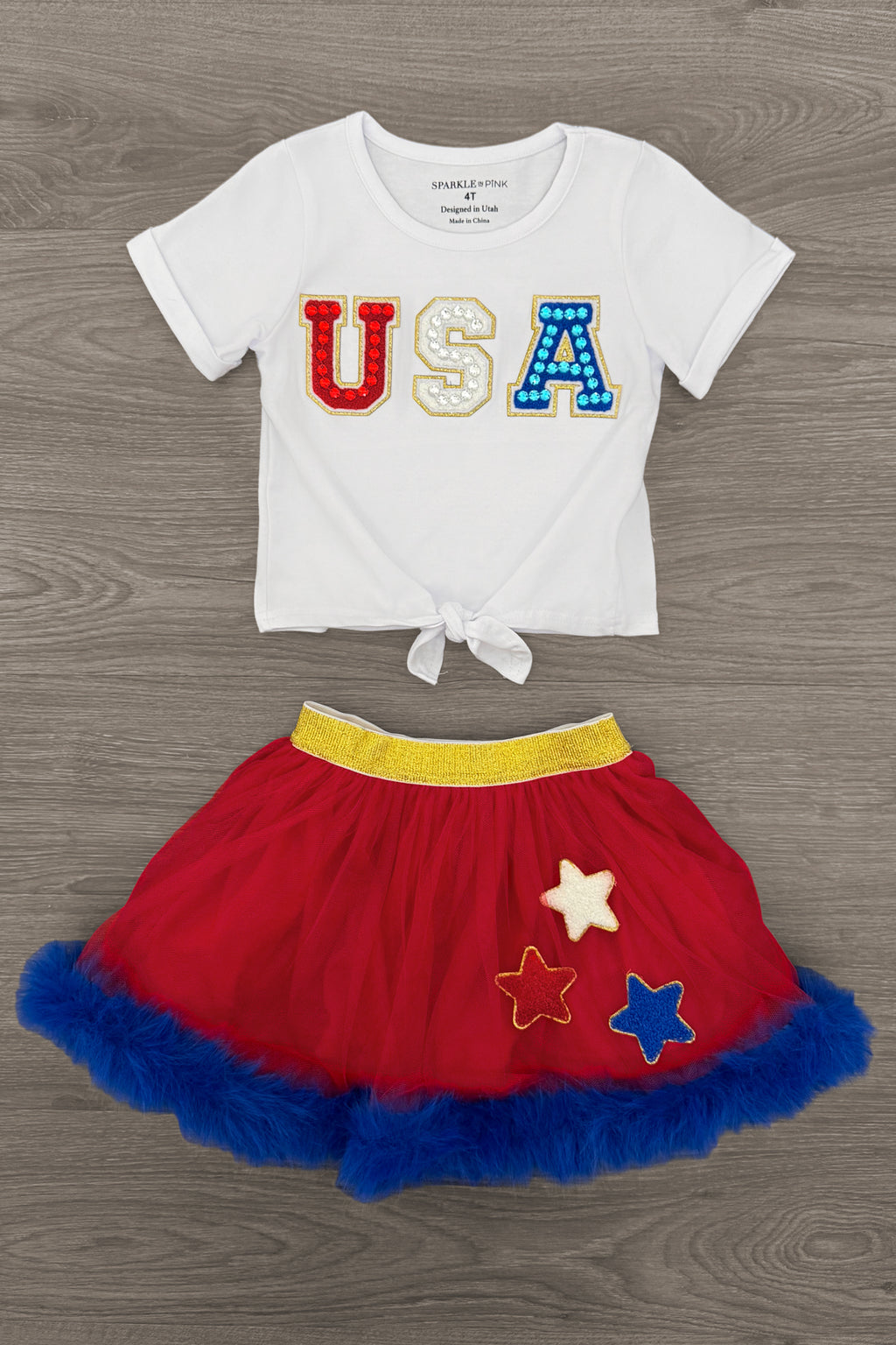 "USA" Tutu Skirt Set | Sparkle in Pink