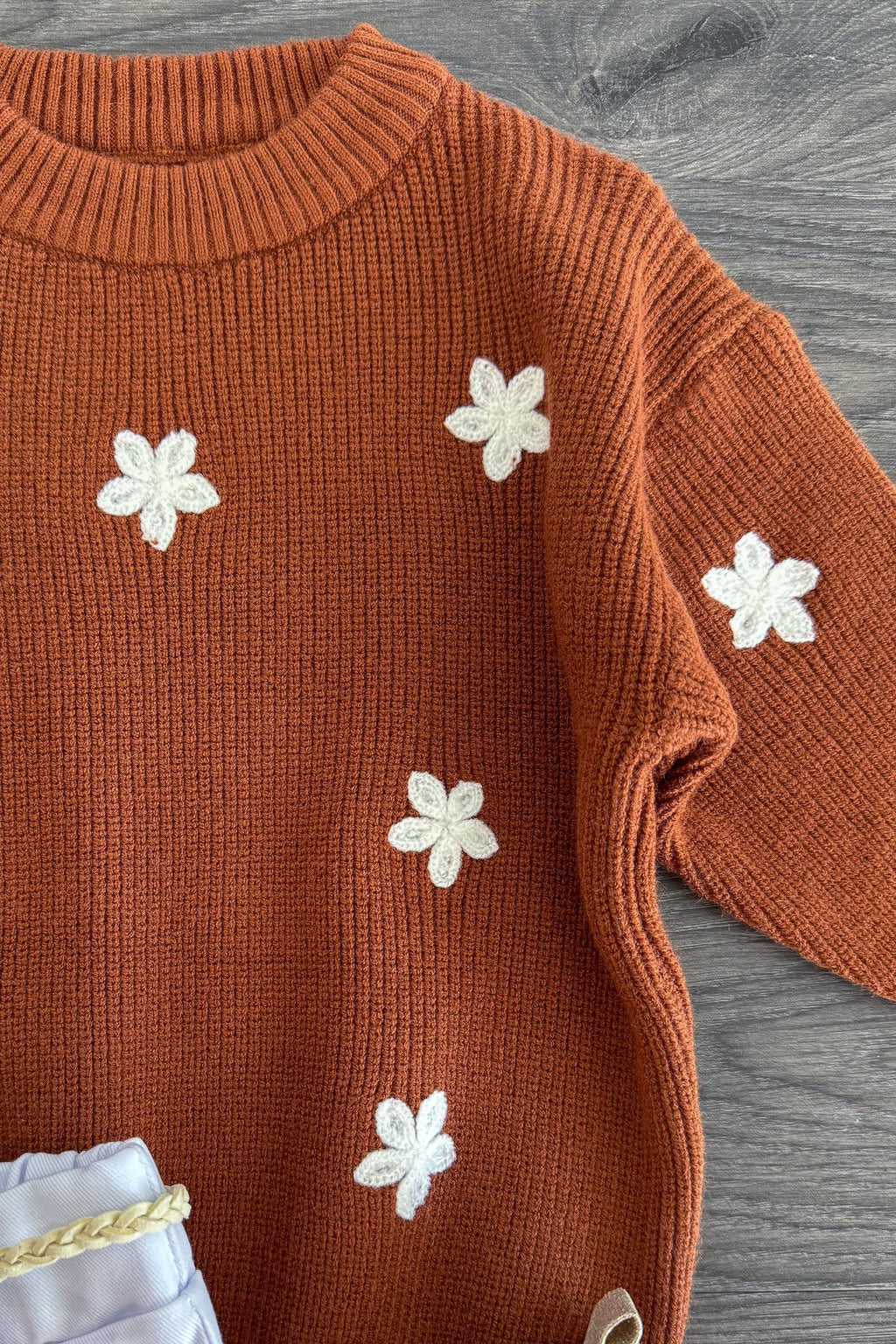 Brown Flower Sweater Cargo Pant Set | Sparkle in Pink