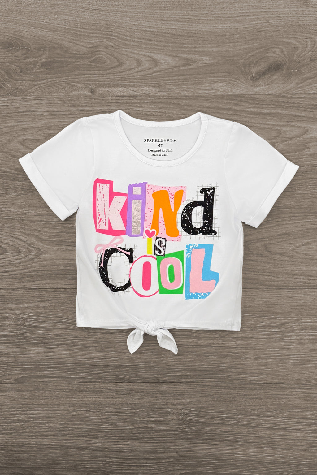 "Kind Is Cool" Denim Pant Set | Sparkle in Pink