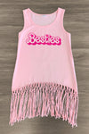 Mom & Me - "Besties" Pink Fringe Tank Top | Sparkle in Pink