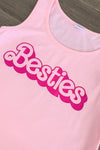 Mom & Me - "Besties" Pink Fringe Tank Top | Sparkle in Pink