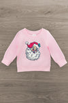 Pink Sequin Santa Bell Bottom Set | Sparkle in Pink