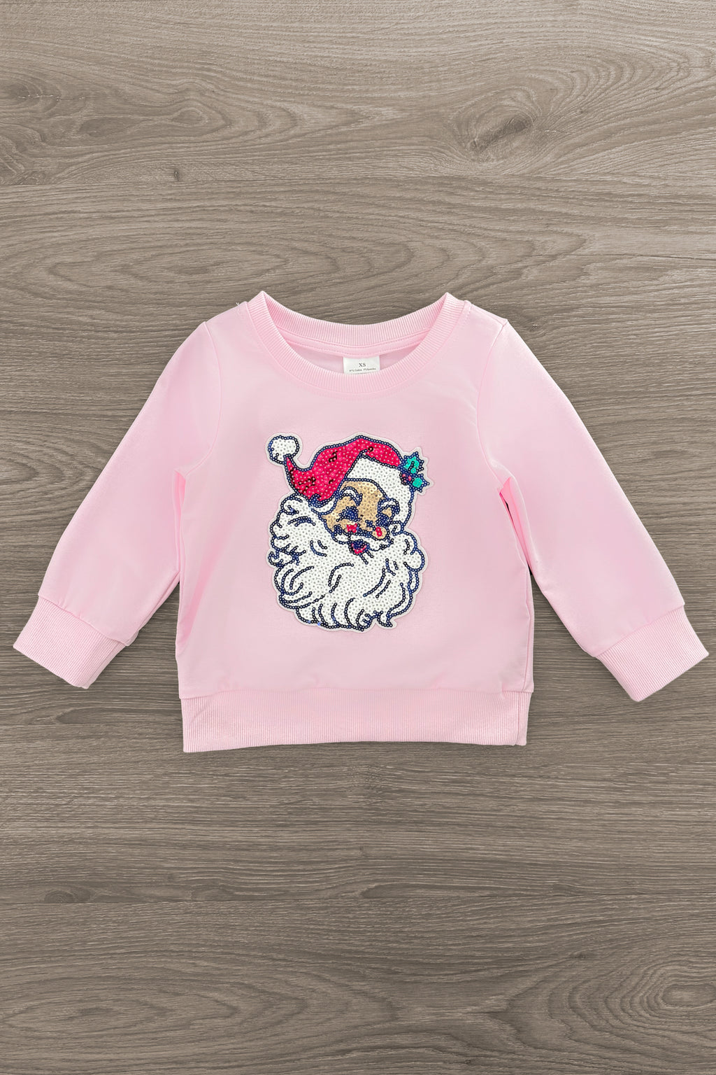 Pink Sequin Santa Bell Bottom Set | Sparkle in Pink