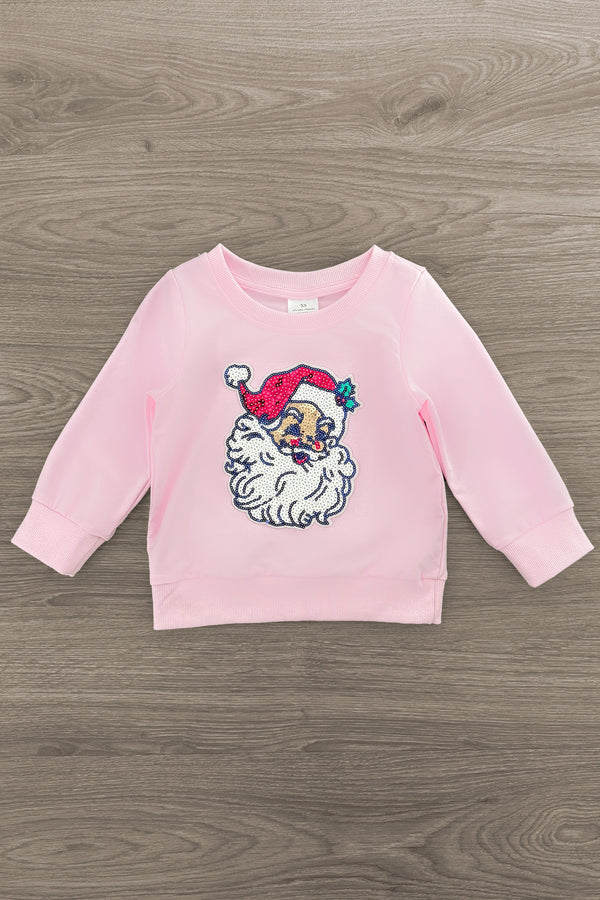 Pink Sequin Santa Bell Bottom Set | Sparkle in Pink