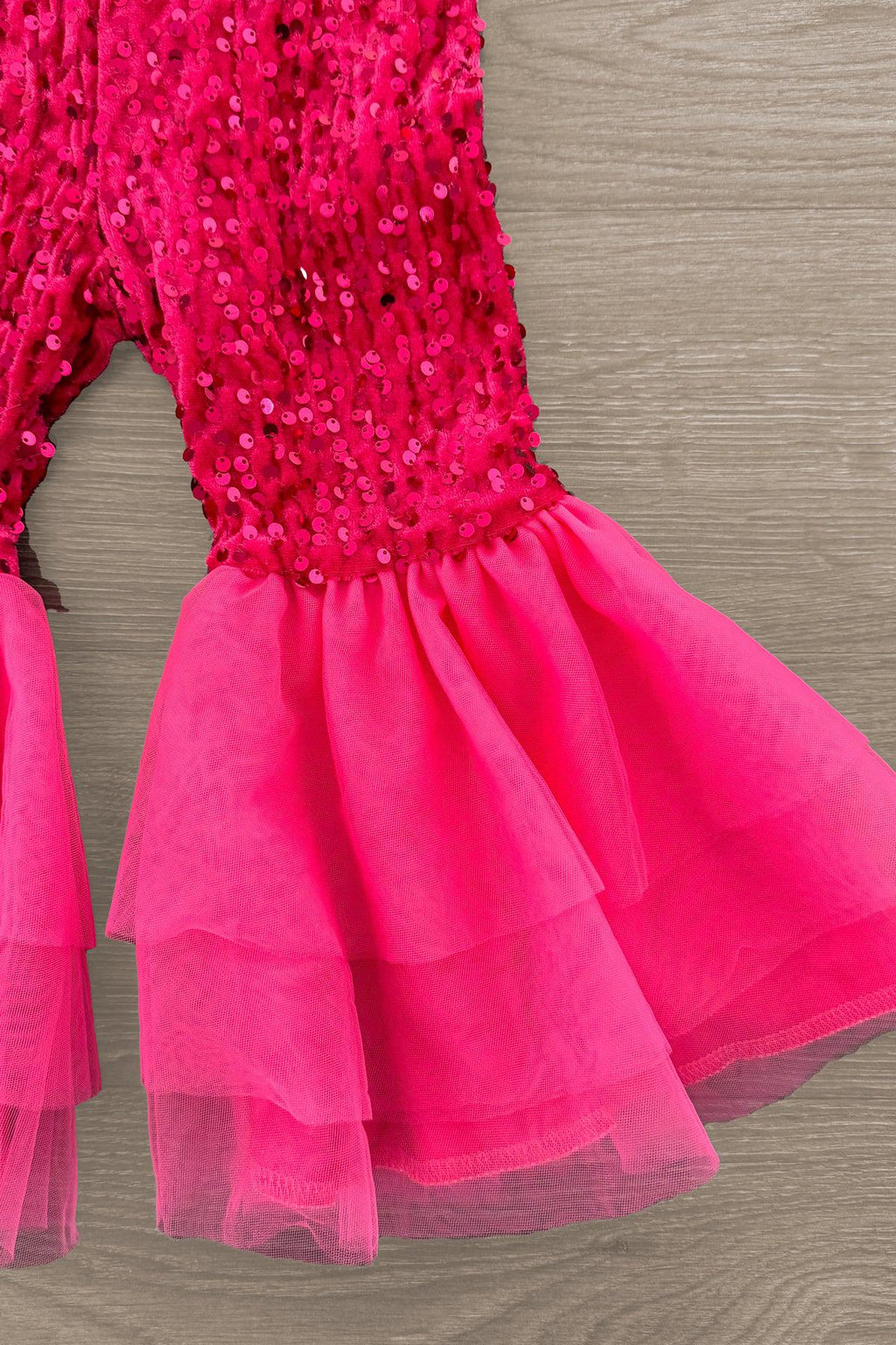 Pink Sequin Santa Bell Bottom Set | Sparkle in Pink