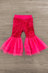 Pink Sequin Santa Bell Bottom Set | Sparkle in Pink
