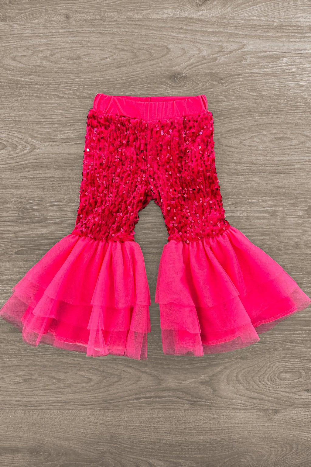 Pink Sequin Santa Bell Bottom Set | Sparkle in Pink