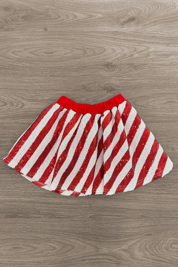 Sequin Candy Cane Skirt Set | Sparkle in Pink