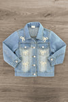 Pearl Bow Denim Jacket | Sparkle in Pink