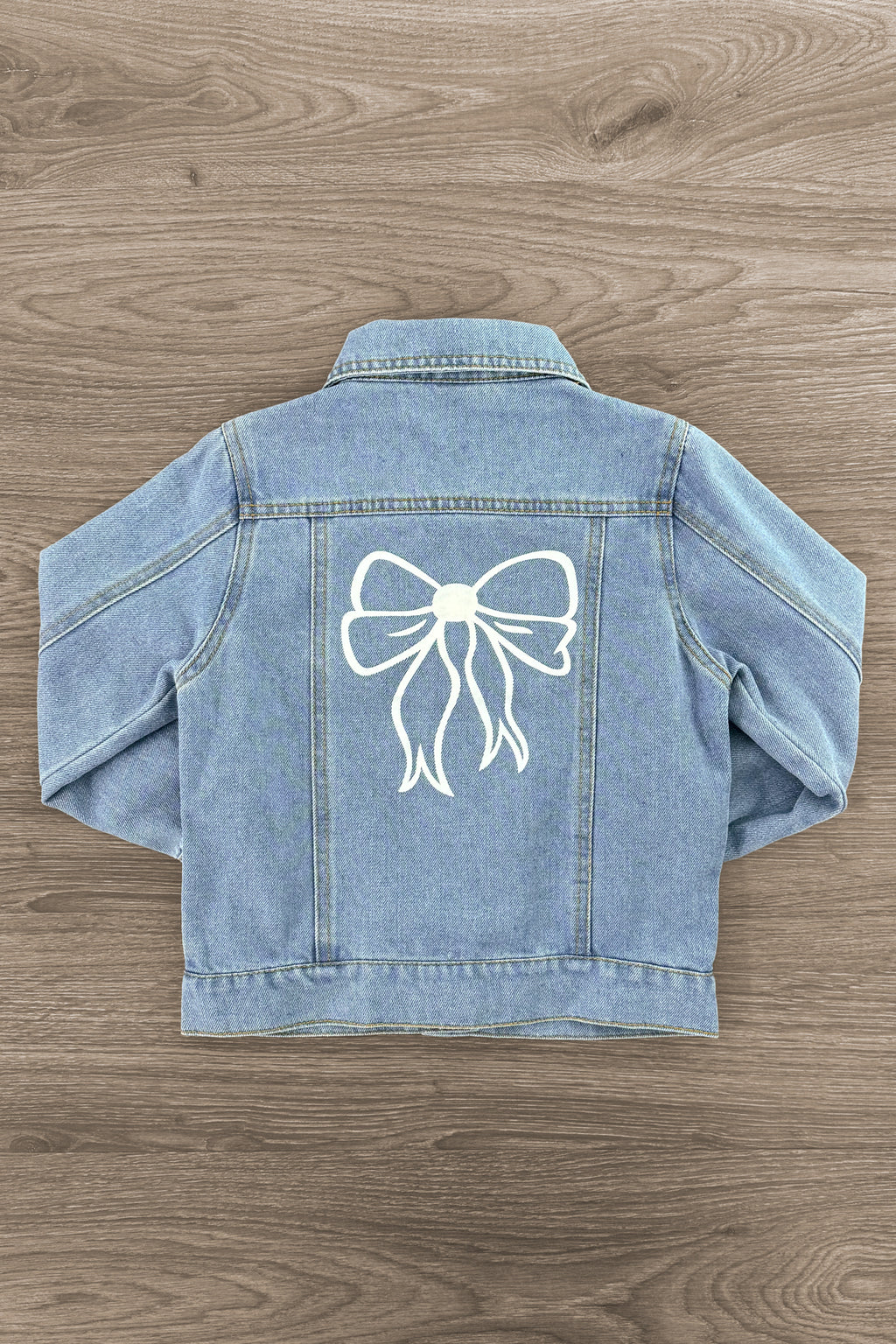 Pearl Bow Denim Jacket | Sparkle in Pink