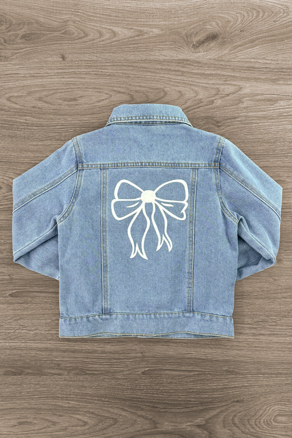 Pearl Bow Denim Jacket | Sparkle in Pink