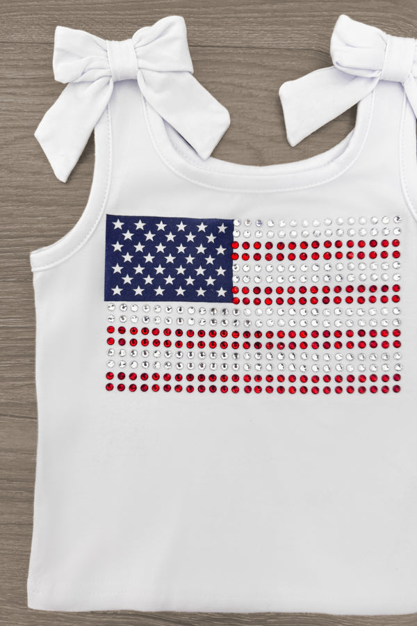 American Flag Sequin Skirt Set