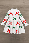 Red & Green Bow Sweater Dress | Sparkle in Pink