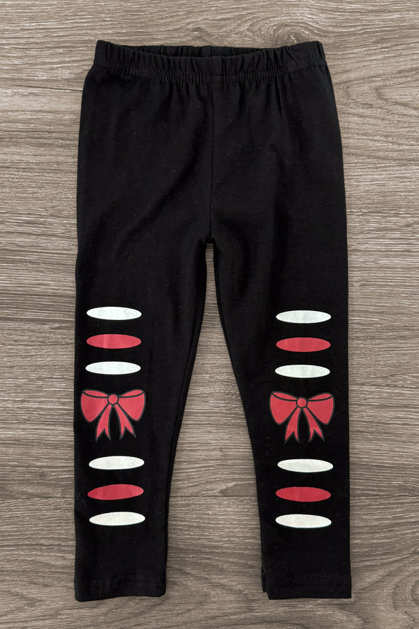 "Bows Before Mistletoes" Legging Set | Sparkle in Pink