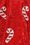 Red Sequin Candy Cane Dress | Sparkle in Pink