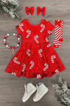 Red Sequin Candy Cane Dress | Sparkle in Pink
