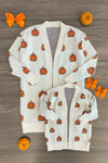 Mom & Me - Cozy Cream Pumpkin Cardigan - Sparkle in Pink