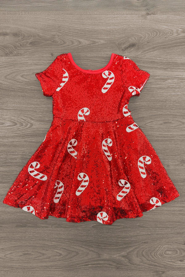 Red Sequin Candy Cane Dress | Sparkle in Pink