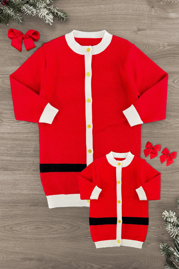 Mom & Me - Red Santa Claus Cardigan | Sparkle in Pink