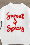 "Sweet & Spicy" White Knit Sweater | Sparkle in Pink