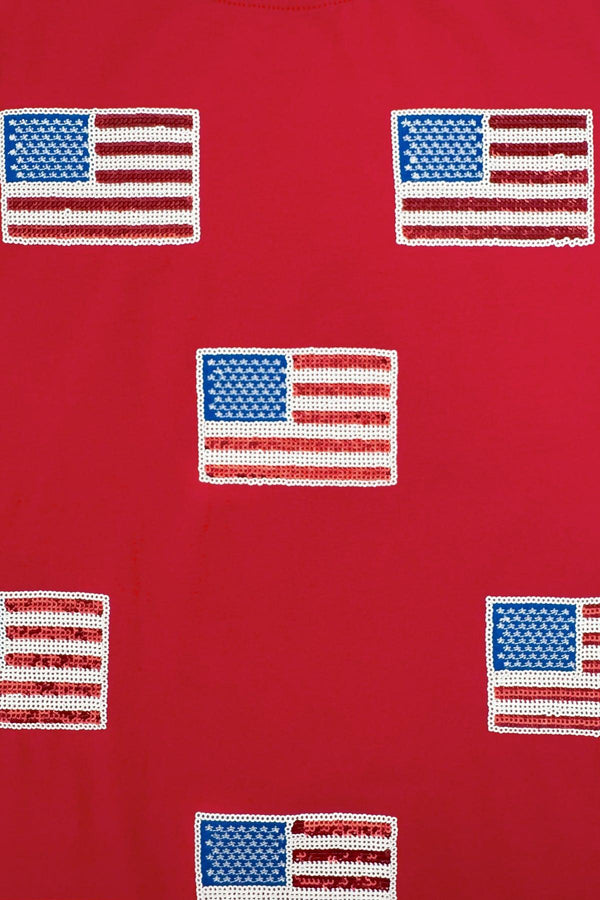 Red & White American Flag Tops
