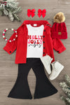 "Holly Jolly Vibes" Button Down Flare Set - 3 Piece | Sparkle in Pink