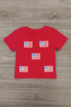 Red & White American Flag Tops