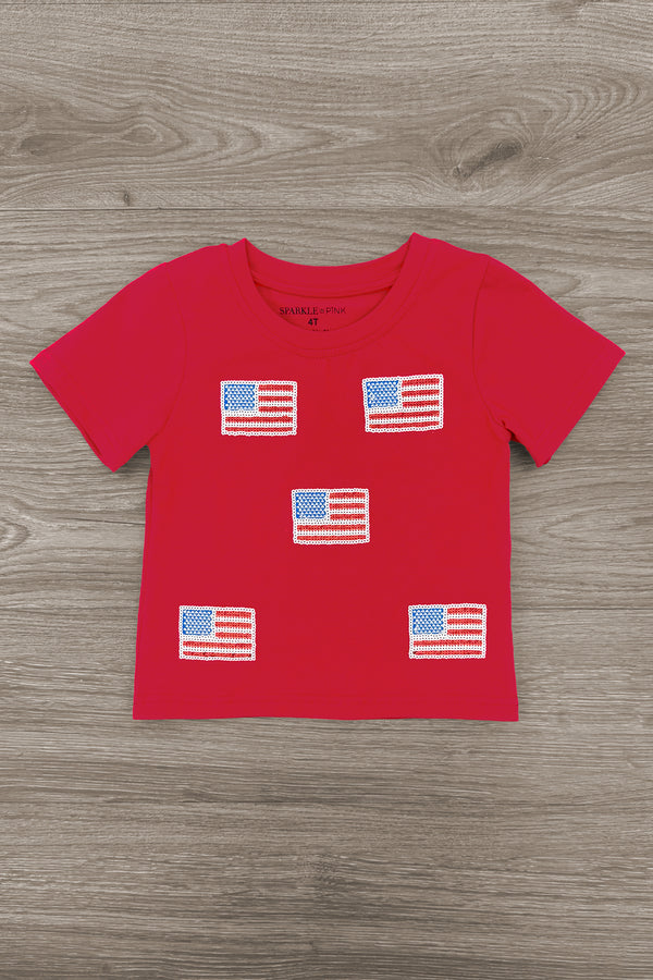 Red & White American Flag Tops