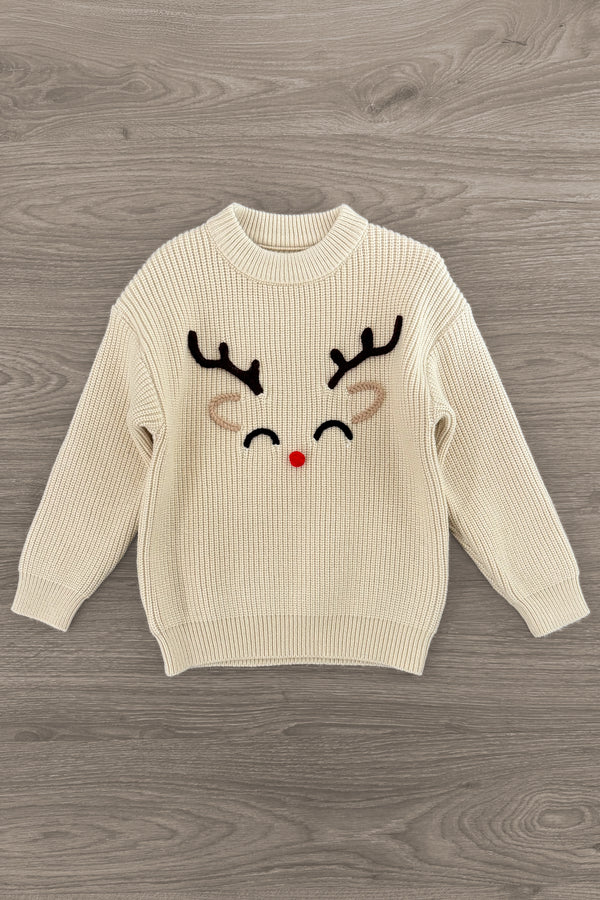 Reindeer Knit Sweater - Boy or Girl | Sparkle in Pink