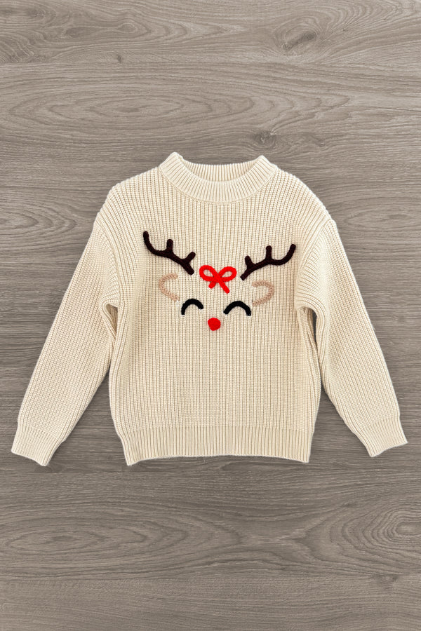 Reindeer Knit Sweater - Boy or Girl | Sparkle in Pink