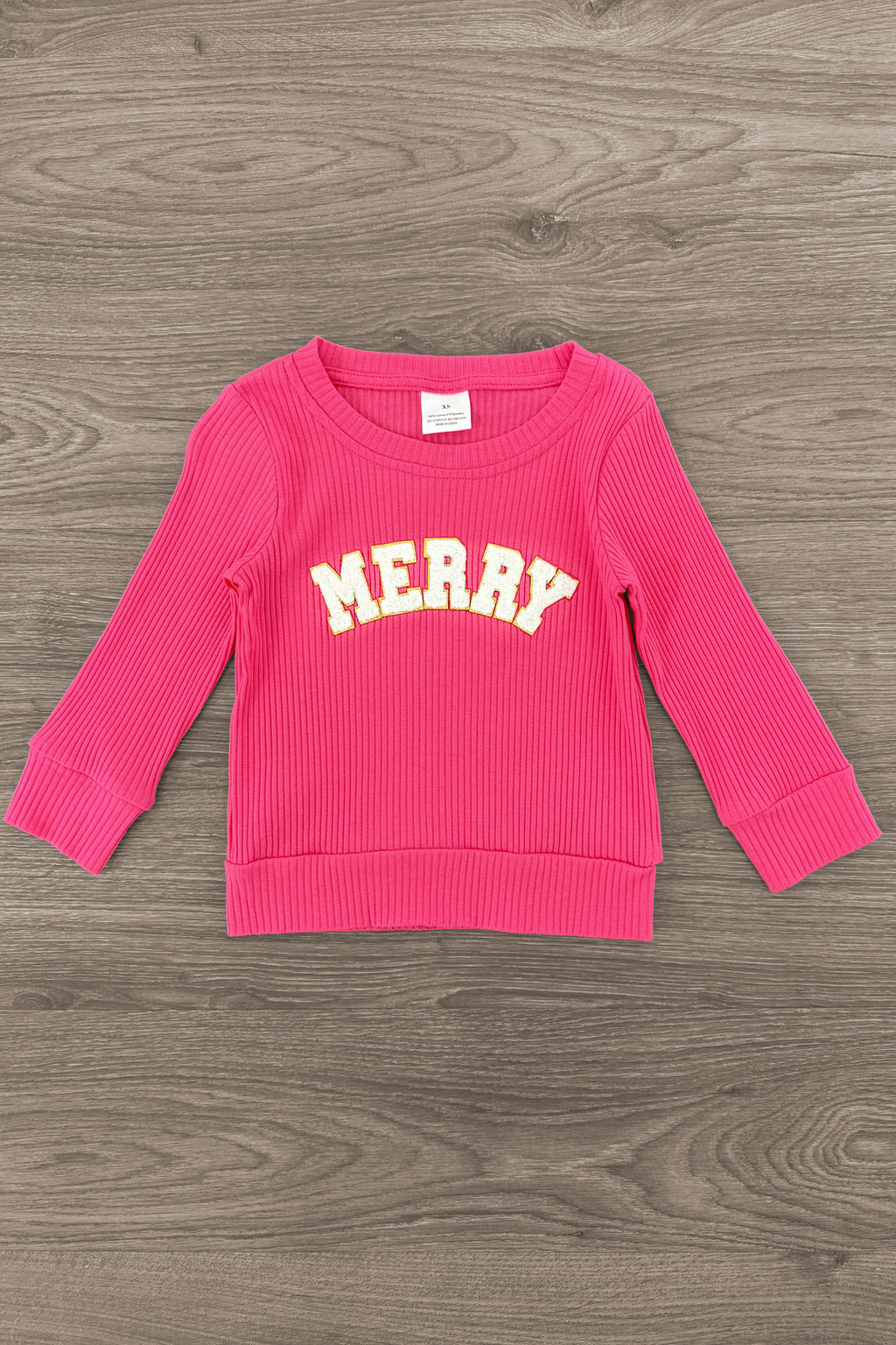 "Merry" White Denim Bell Bottom Set | Sparkle in Pink