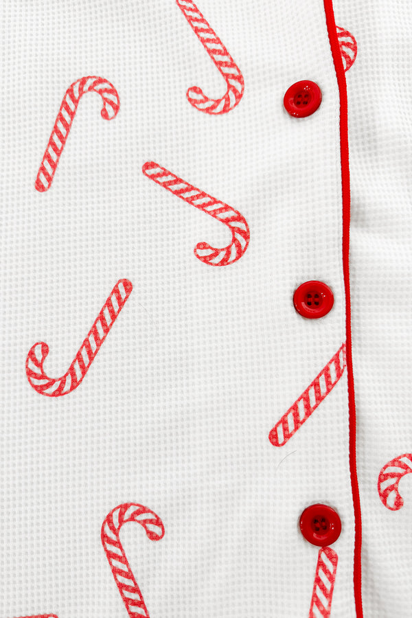 White Candy Cane Family Pajamas - AND PET BANDANA! | Sparkle in Pink