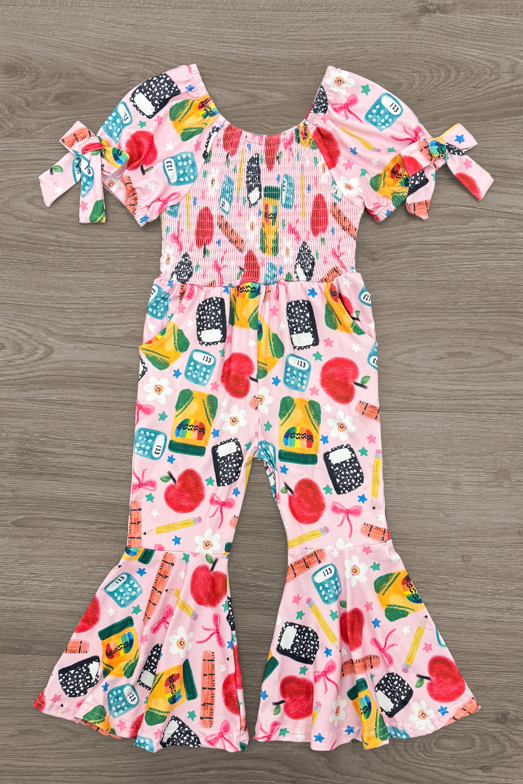 Pink School Supplies Jumpsuit | Sparkle in Pink