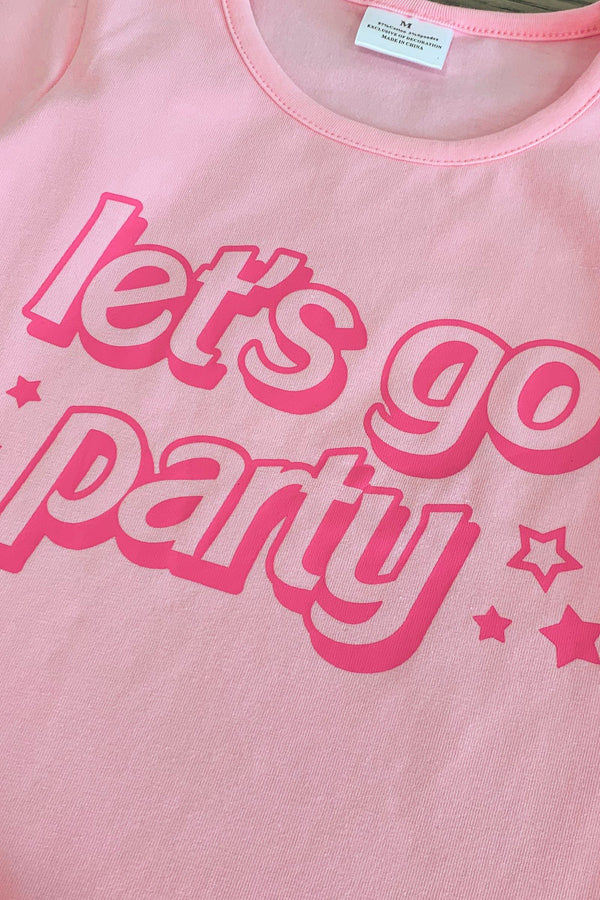 "Let's Go Party" Pink Sequin Skirt Set | Sparkle in Pink