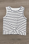White & Pink Stripe Short Set