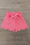White & Pink Stripe Short Set