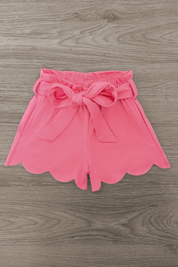 White & Pink Stripe Short Set