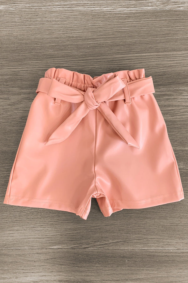 "It's A Beautiful Day For Learning" Pleather Short Set | Sparkle in Pink
