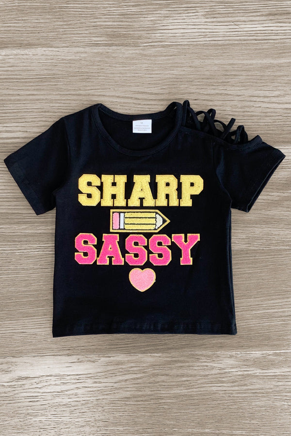 "Sharp & Sassy" Denim Short Set | Sparkle in Pink