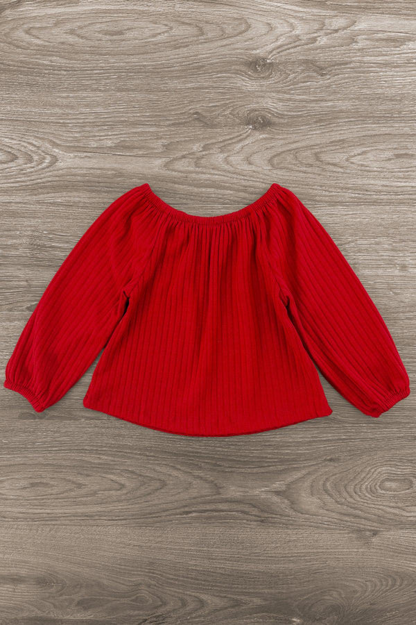 Red Candy Cane Ruffle Bell Bottom Set | Sparkle in Pink