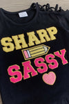"Sharp & Sassy" Denim Short Set | Sparkle in Pink