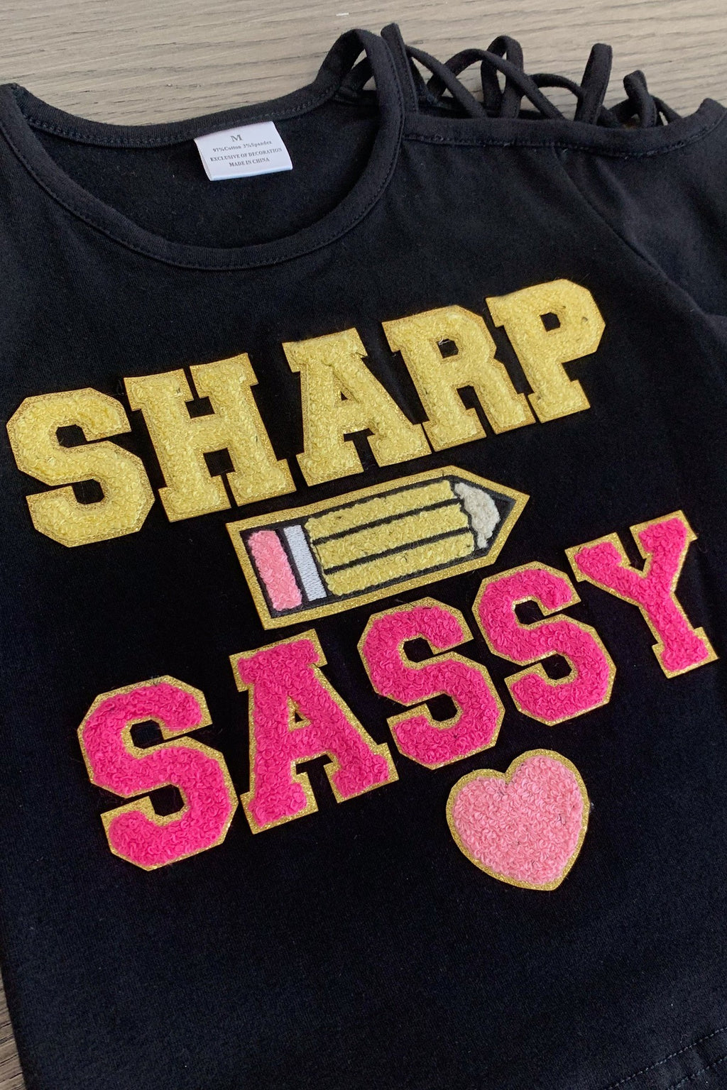 "Sharp & Sassy" Denim Short Set | Sparkle in Pink