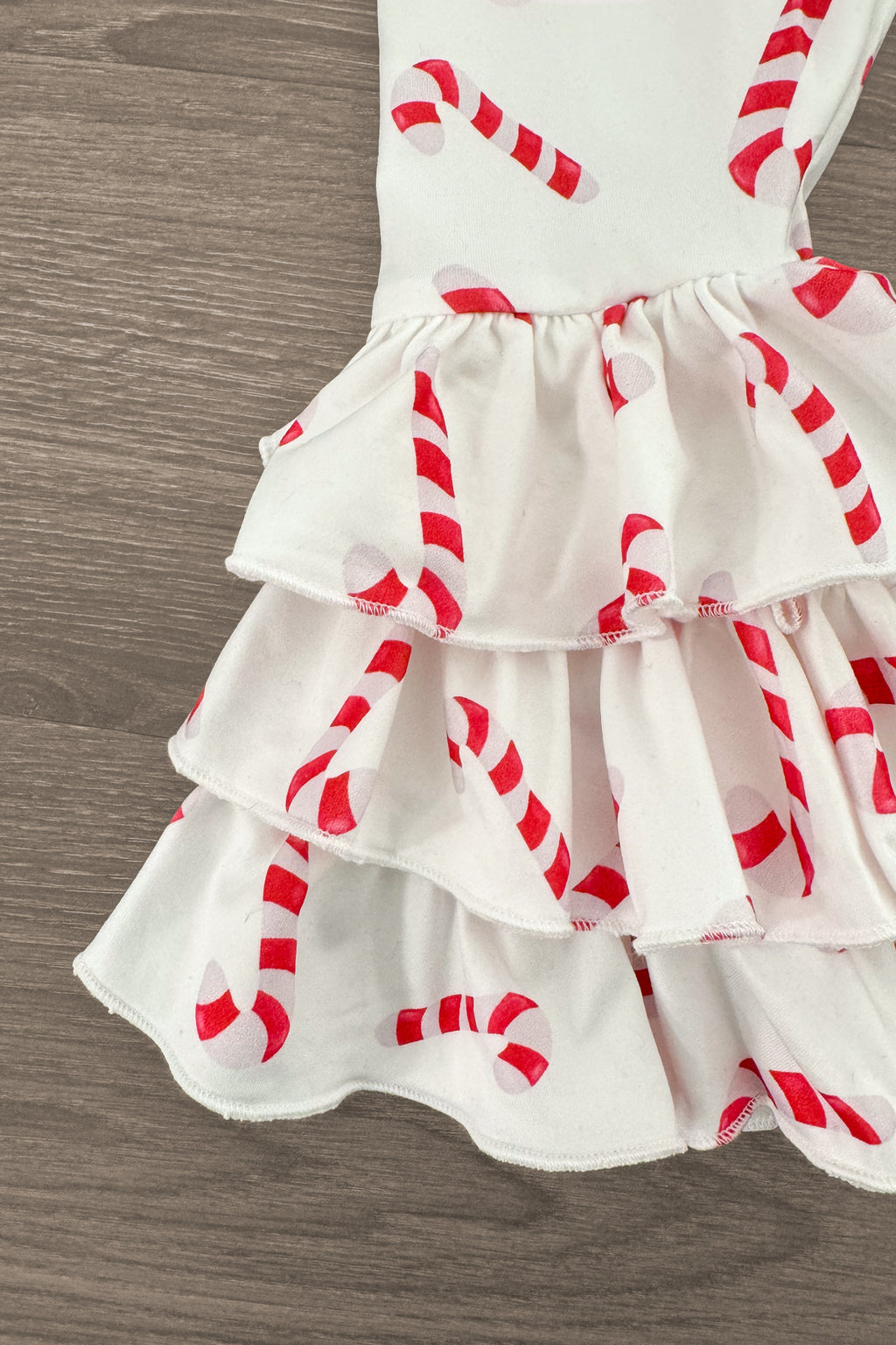 Red Candy Cane Ruffle Bell Bottom Set | Sparkle in Pink
