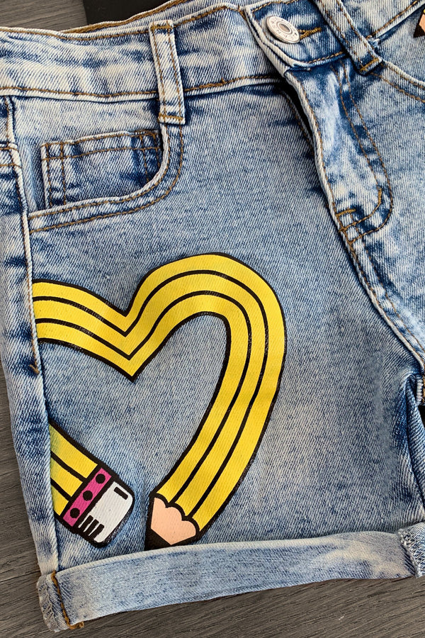 "Sharp & Sassy" Denim Short Set | Sparkle in Pink