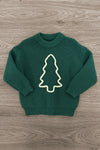Mom & Kid - Red & Green Christmas Tree Knit Sweater | Sparkle in Pink