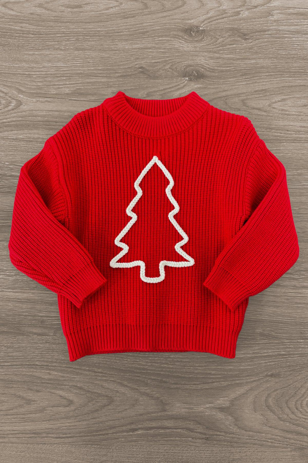 Mom & Kid - Red & Green Christmas Tree Knit Sweater | Sparkle in Pink