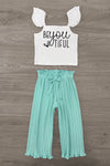 "Be You Tiful" Mint Pant Set