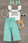 "Be You Tiful" Mint Pant Set