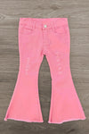 Pink Pencil Flare Denim Pant Set
