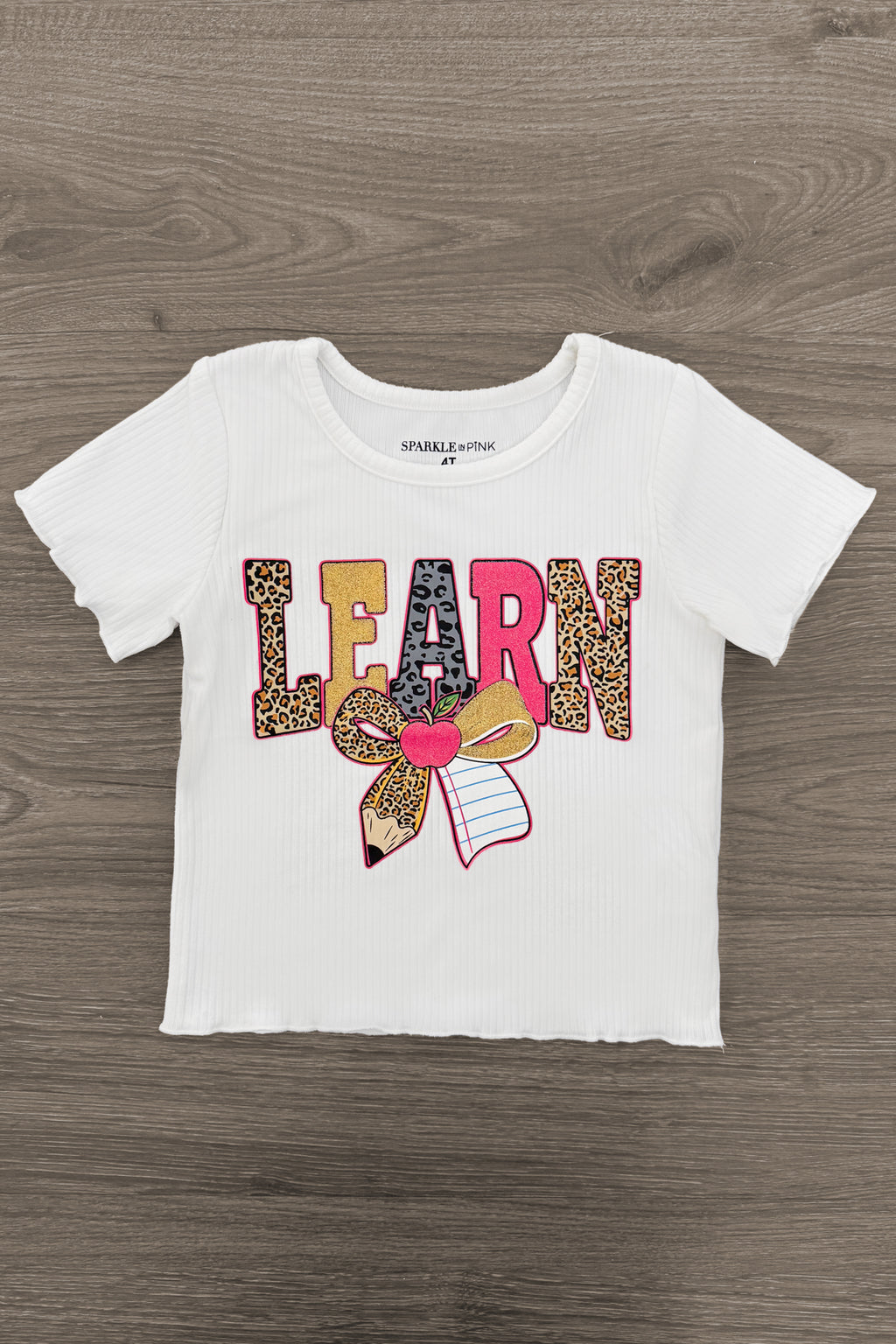 Mom & Me - "Teach & Learn" Glitter Cheetah Print Top